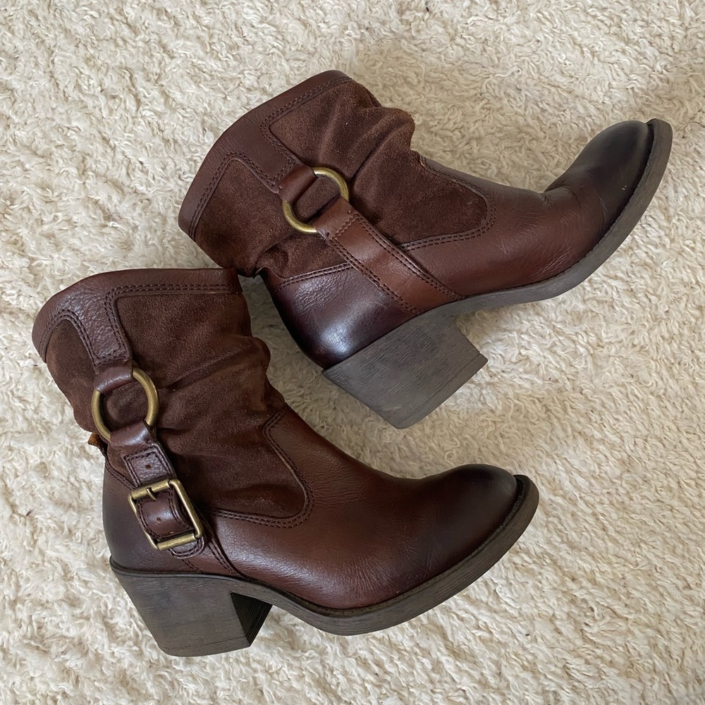 LUCKY BRAND well worn short Leather boots size 7